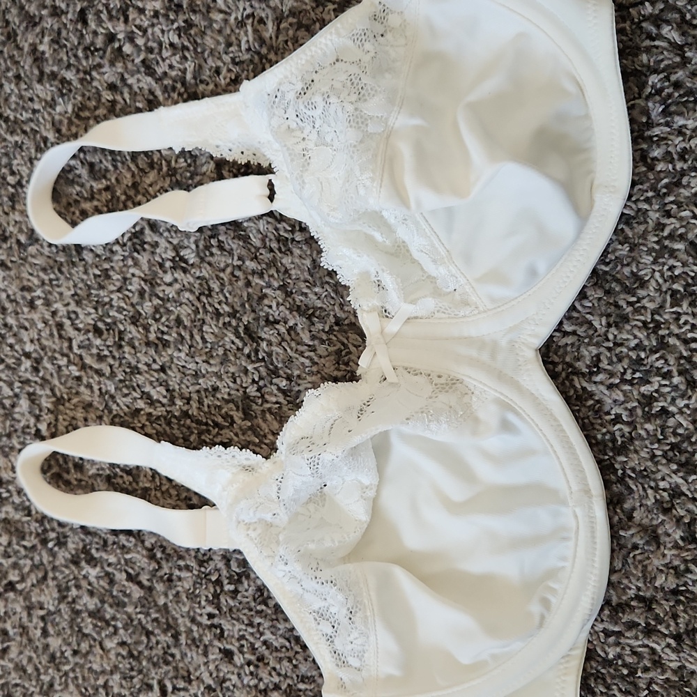 Lilyette Minimizer IVORY  Lace Bra 36D 0428
